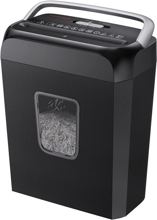 Bonsaii Paper Shredder - 6-Sheet Crosscut Shredder with 3.4 Gal Wastebasket for Home Office | Handles Documents, Mail, Staples, Clips