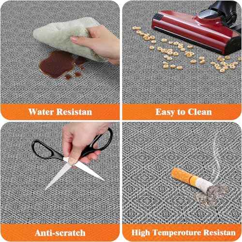 KMAT Office Chair Mat, 47x47in Heavy Duty Hardwood/Tile Floor Protector, Floor Mat Computer Desk Mat for Rolling Chairs, Work, Study, Office, Grey
