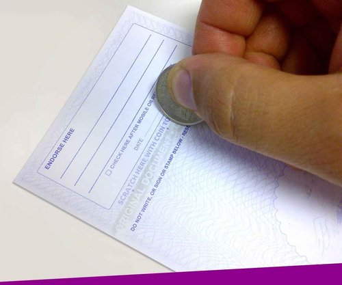 NextDayLabels - Blank Check Stock, 500 Sheets, Blue/Red Prismatic Top, 8.5 x 11 Inches, 24 lb, Laser/Ink-Jet Check Paper