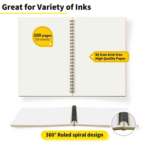Epakh 22 Pack Spiral Notebook Bulk, Back to School Hardcover Spiral Journal Notebook 5.5 x 8.3 Inch, First Day of School Brown Travel Writing Journal Notepad, 50 Sheets 100 Pages(A5,Unlined)