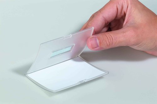 Durable Click-Fold Name Convex Badge with Combi Clip Transparent - Perfect for Events and Visitor Management - Pack of 25