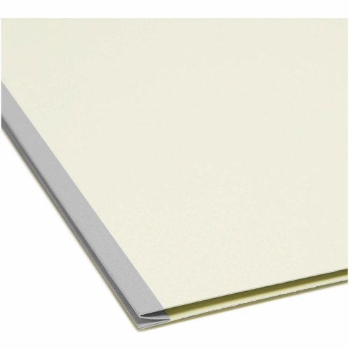 Smead 100% Recycled Pressboard Fastener File Folder, 2 Fasteners, 1/3-Cut Tab, 1" Expansion, Letter Size, Gray/Green, 25 per Box (15003)