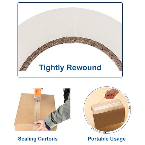 Heavy Duty Packing Tape - Ultra Strong Clear Tape | 6 Rolls, 390 Yards Total, 2.8 Mil Thickness