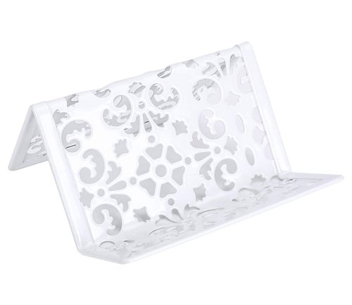 EasyPAG 5-Piece Desk Organizer Set with Carved Floral Design - No Assembly Stackable 2-Tier File Tray, Letter Sorter, Pen & Card Holders for Office/Home/Dorm, White