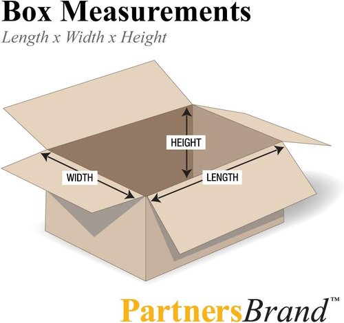 Partners Brand Corrugated Boxes - 8"L x 6"W x 4"H, Durable Kraft | Pack of 25