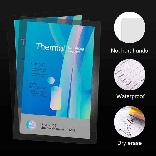 Ktrio 50 Pack 5 Mil 11 x 17 Inches Laminating Sheets, 200 Pack 5 Mil 8.5 x 11 Inches Thermal Laminating Pouches