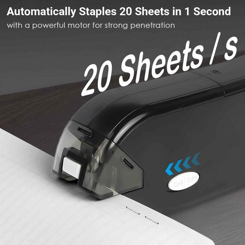 Kissdeer Electric Stapler with 1000 Staples & Staple Remover, Compact Palm-Sized Design, 20-Sheet Capacity, AC Adapter/Battery Powered, Ideal for School or Office Use, Fits No.10 Staples, White