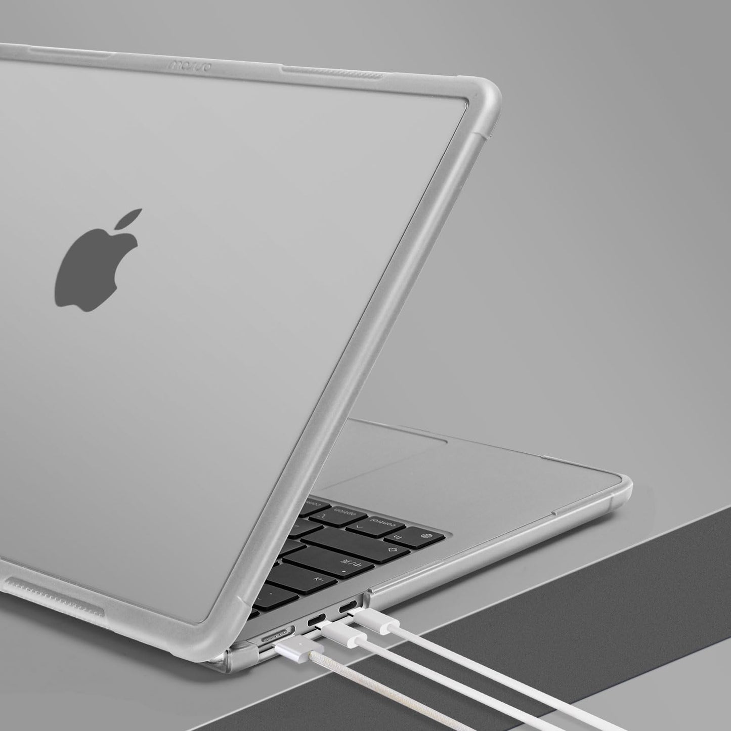 MOSISO Shock-Absorbing Cover Compatible with MacBook Air 13 inch Case 2026-2022 M5 A3449 M4 A3240 M3 A3113 M2 A2681, 4 in 1 Kit Anti-Crack Hard Shell with Kickstand for MacBook Air 13.6, Matte Clear