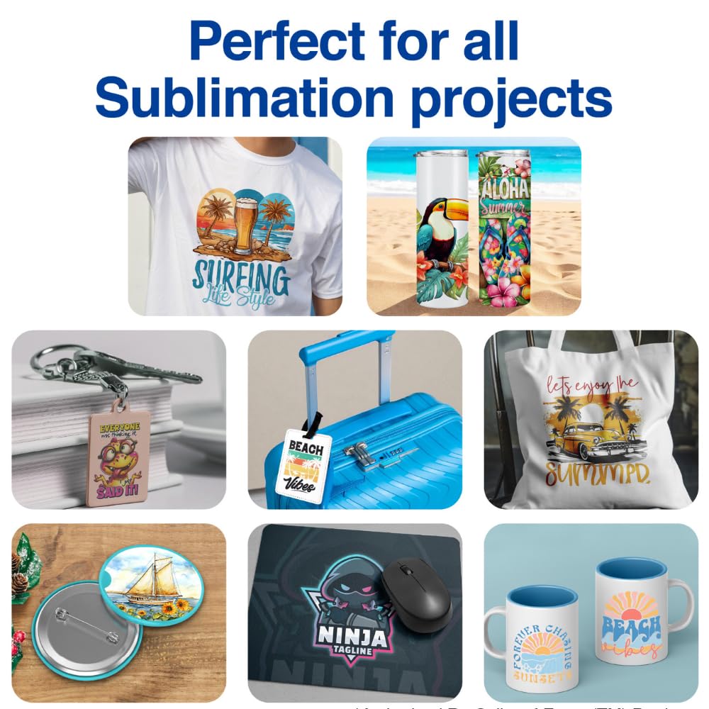 Makerflo Sublimation Paper 8.5 x 11 Inch 100 Sheets, Heat Transfer Sublimation Paper For Tumblers T-Shirts Phone Case Mugs, Printable Stickers Gifting Christmas DIY Enthusiast