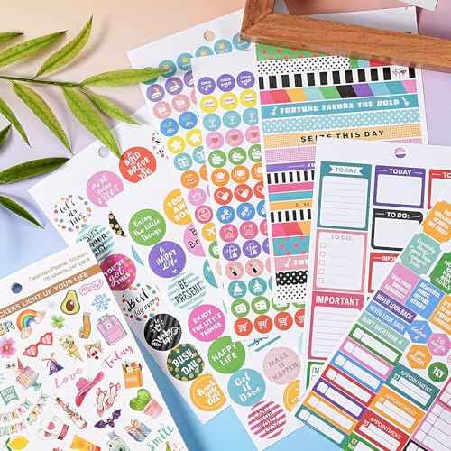 Planner Stickers - Calendar Stickers for Decorating, 28 Sheets Daily Planner Accessories for Celebrations, Holidays, Journaling, 1800+ Sticker for Kids/Adults, Scrapbook Supplies - Khaki