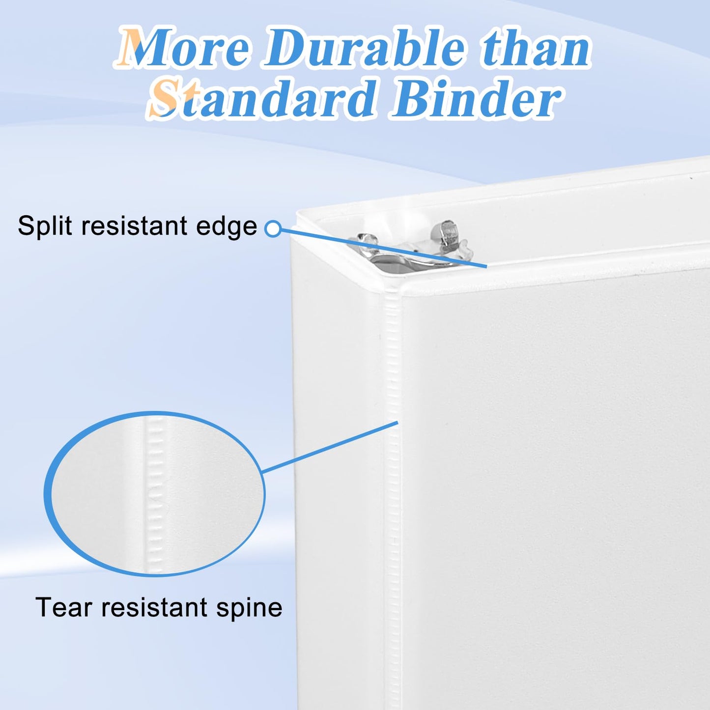 CIXILDTS 1-inch 3 Ring Binder Fit US Letter Size Paper, 1" Slant D Ring Binders, View Binder with 2 Pocekts, 12-Pack,White