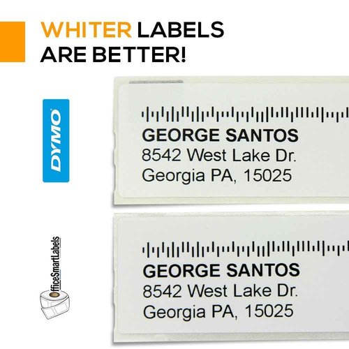 OfficeSmartLabels 1-1/8 x 3-1/2 inch Removable Address Labels, Compatible with 30252 (12 Rolls / 350 Labels Per Roll)