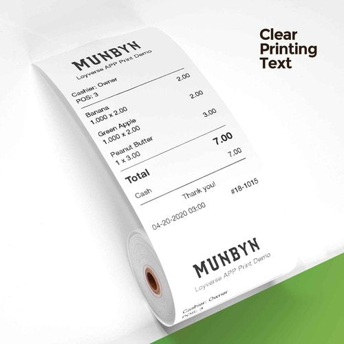 MUNBYN Thermal Receipt Paper 3 1/8 x 230ft, Work for Star Micronics TSP100 TSP143 Epson 80mm Receipt Printer Square POS Register, 80mm Thermal Receipt Paper, BPA Free, 20 Rolls