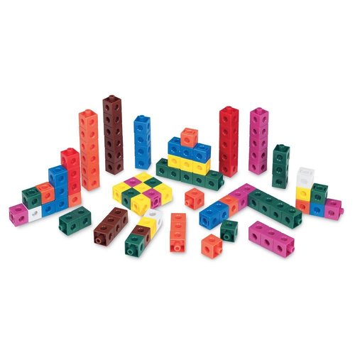 hand2mind Snap Cubes - Colorful Math Linking Cubes for Kids | Set of 100 Plastic Counting Blocks