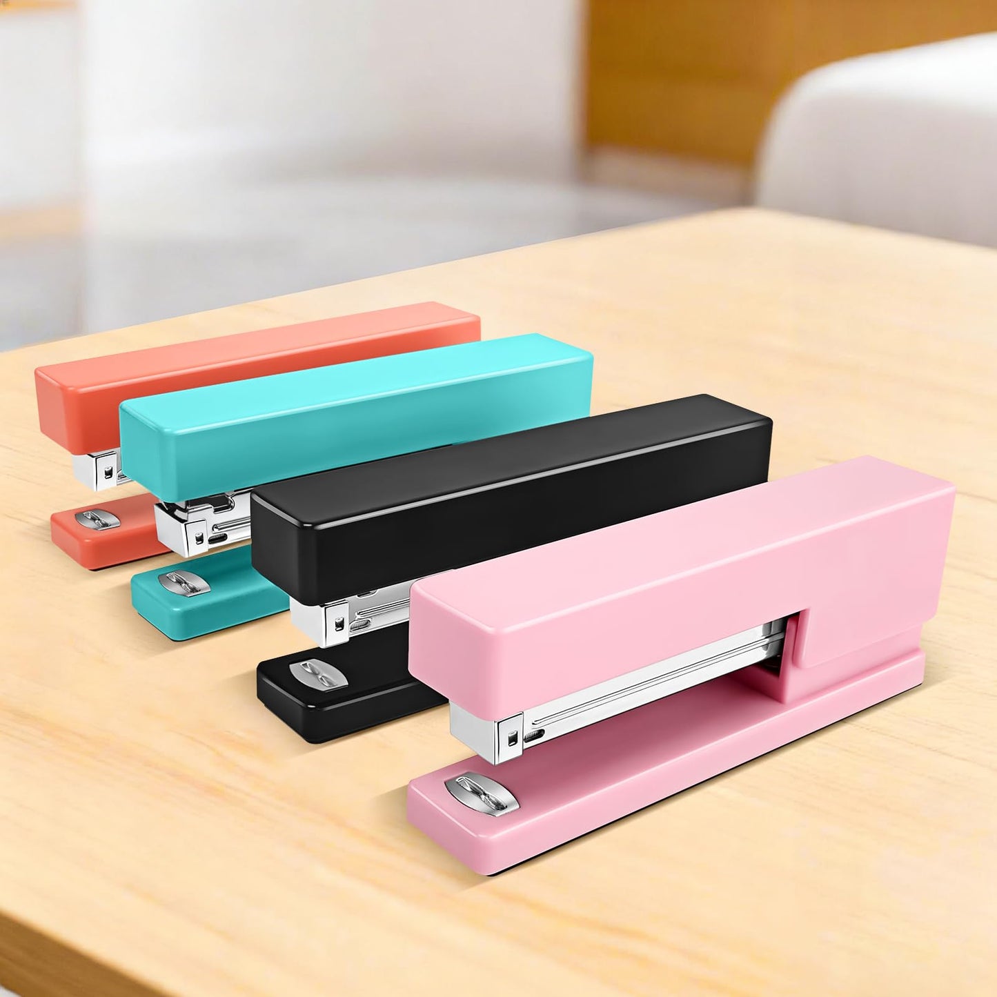 Office Desktop Stapler - 25 Sheet Capacity with 830 Staples and Staple Remover,Staplers for Desk,Non-Slip for School, Home, Black