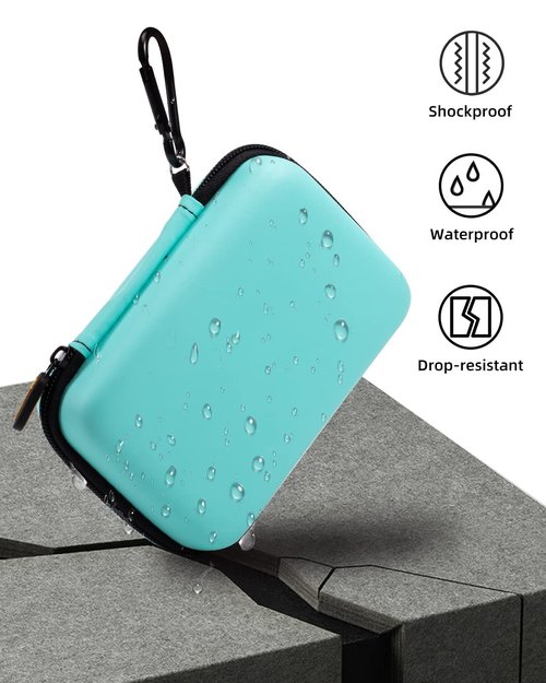 Phomemo Label Printer Case Hard Carry Case Compatible D30/M02/T02/M110/P21/D110 Label Printer, Label Maker Labeler Storage Holder, Green