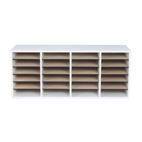 Safco Literature Organizer, 36 Compartments, Office and Classroom Mailbox with Adjustable Shelves, Wood Paper and Mail Sorter, Medium Oak