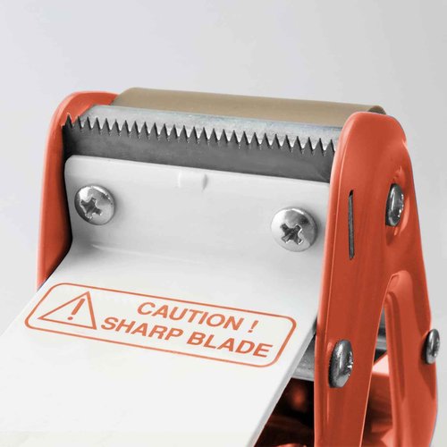 TAPEWELL Heavy Duty Metal Frame Orange Packing Tape Dispenser 3 Inch Core with Special Ergonomic Handle, Tape Gun for Packing Boxes with Premium Tempered Steel Blade - for 3 inch Wide Roll
