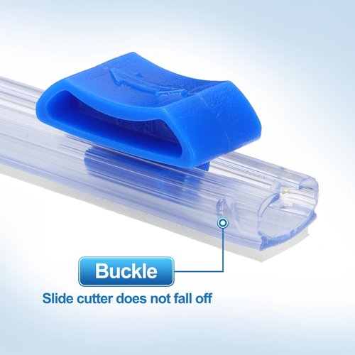 PATIKIL 4pcs Plastic Wrap Cutter, 19in Plastic Wrap Slide Cutter Self Adhesive Installation Replacement for Aluminum Foil Wax Paper Parchment Paper Wrap Dispenser, Blue