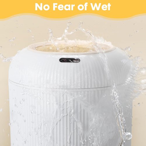 onlcuk Automatic Motion Sensor Bathroom Trash Can with Lid, 3 Gallon / 11L Touchless Trash Garbage Bin with Removable Legs for Kitchen, Bedroom, Office, Small Trash Cans Trashcan Wastebasket-White