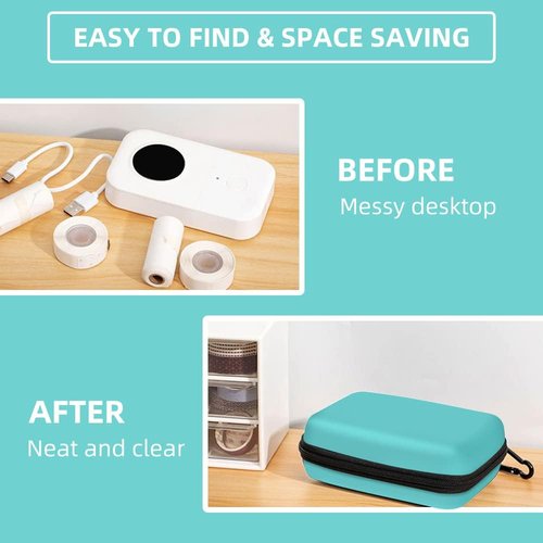 Phomemo D30 D35 Label Maker Case - Waterproof Storage Bag for Mini Bluetooth Printers | Fits NELKO P21, NIIMBOT D11, JADENS D110, SUPVAN E10