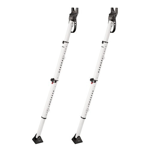 Master Lock White Compact Door Stopper Folding Security Bar, Adjustable from 25-1/2 to 43-1/2 Inches Long for Hinged and Sliding Doors, Door Barricade, Pack of 2, 270EC2