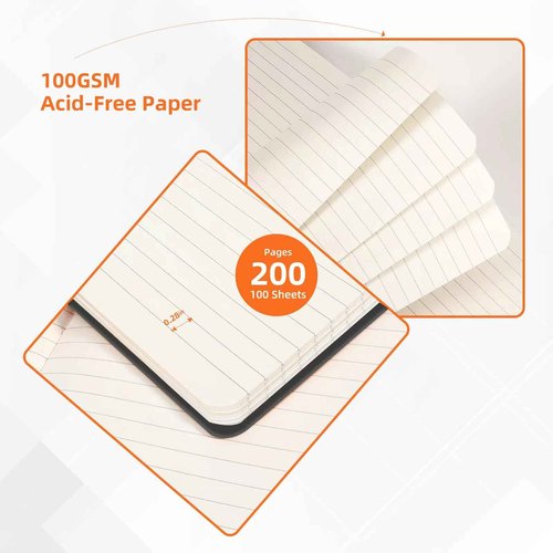 BOSSAND 20 Pack Lined Journal Notebooks Bulk, A5 Journals for Writing, 200 Pages 100 GSM Thick College Ruled Paper, Hardcover, 8.25 inches x 5.75 inches, Black