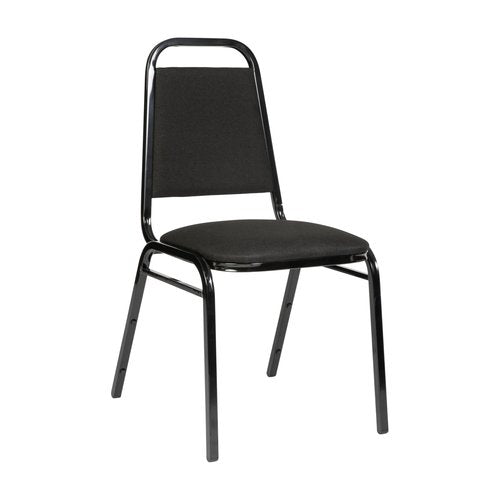 Flash Furniture Hercules Series Trapezoidal Back Stacking Banquet Chair in Black Fabric - Black Frame