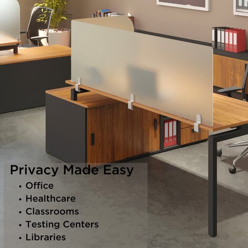 Desk Divider for Students and Desk Privacy Panel. Office Partitions and Ideal Cubicle Light Shield. Frosted Acrylic Clamp-on Desk Partition - 29” W x 22”H Divider