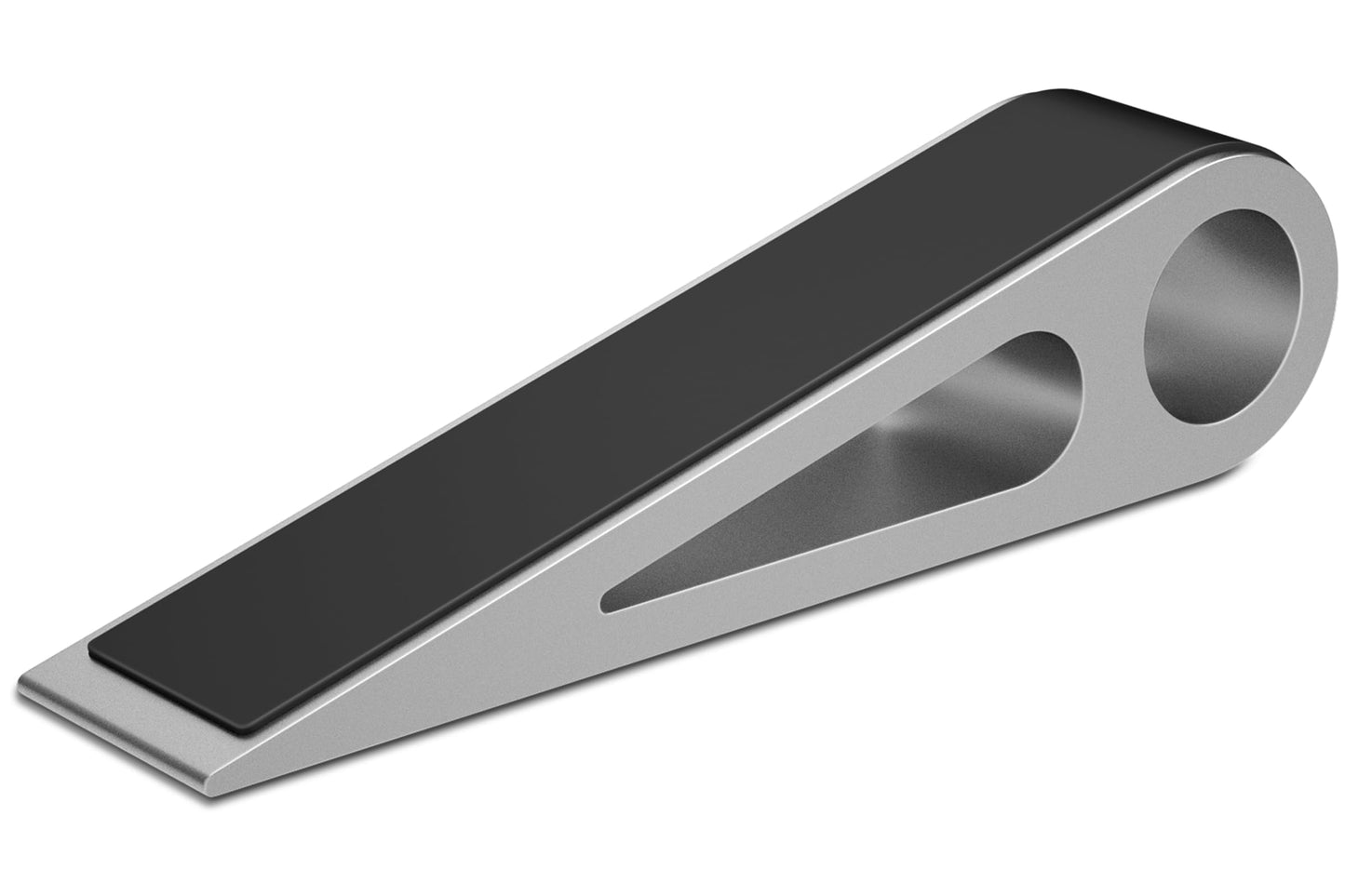 Heavy Duty Door Stopper for Bottom of Door, Aluminum & Rubber Door Stop Wedge- Keep Doors Open in Home, Apartment, Office, Hotel, 4.92L*1.02W*1.22H Inch, Silver