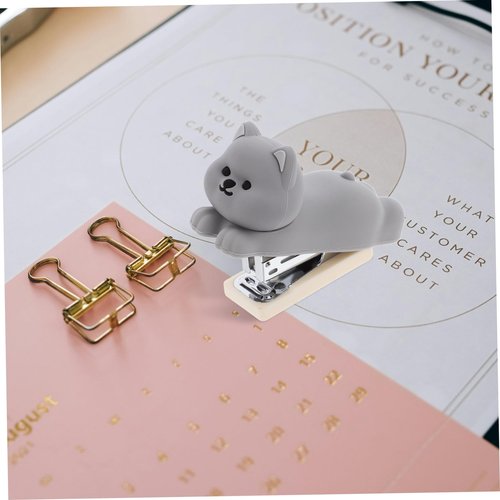 CAXUSD Cute Dachshund Design Mini Stapler Desktop Storage for Office School and Home