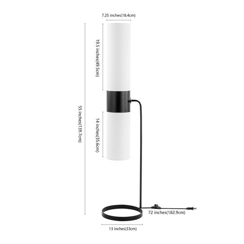 SAFAVIEH Lighting Collection Fierro Modern Black 55-inch Floor Lamp (LED Bulbs Included)