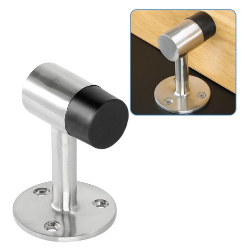 Masendelk 10pcs Floor Mount Door Stop, Silver Door Stoppers Heavy Duty Doorstop with Rubber Bumper & Stainless Steel Screws