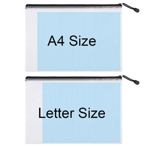 EOOUT 54pcs Mesh Zipper Pouch, Includes 30pcs 8 Sizes Bags and 24pcs A4 Sizes Zipper Bag for Home Office Supplies