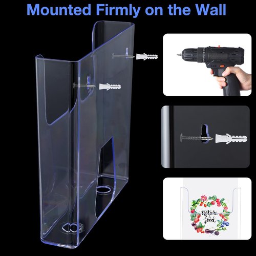 Ripeng 4 Pcs Brochure Holder 8.5 x 11 Inch Wall Mount Flyer Holder Acrylic Literature Clear Magazine Wall Display Hanging Envelope Display for Pamphlet File Home Office Supplies