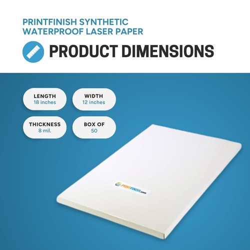 Printfinish Synthetic Laser Paper (8.5" x 11") (8.5 x 11 | 8 MIL, inches)