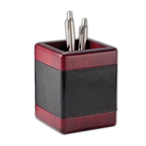 Dacasso Rosewood and Leather Pencil Cup