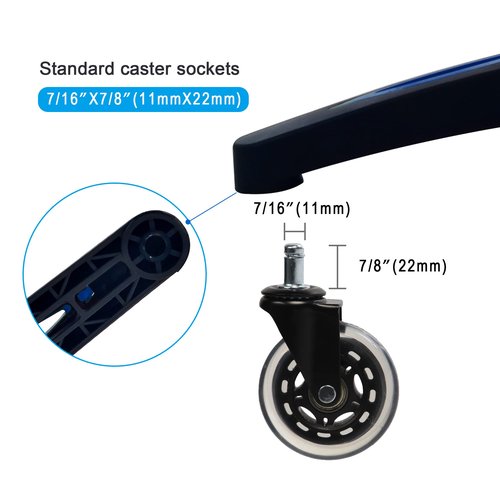 Frassie 28 inch Nylon Gaming Chair Base with 5 Casters, Heavy Duty Boss Office Chair Base Part Replacement (Blue)