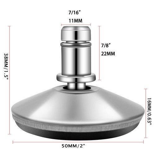 uvce Bell Glides Replacement Office Chair Swivel Caster Wheels to Fixed Stationary Castors，Adjustable Castor Low Profile Stool with Separate Self Adhesive Felt Pads Black 5pcs Silver