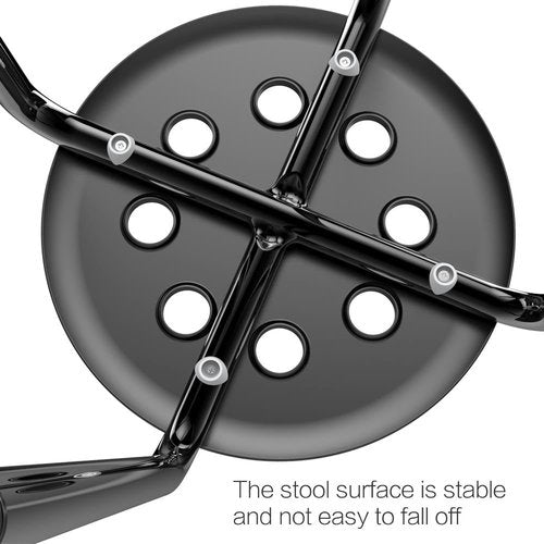 Yaheetech 17.3in Height Portable Plastic Stools Backless Round Top Kitchen Home, Garden & Living Pack of 5 Black