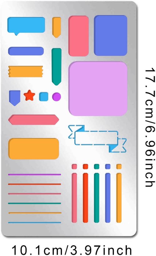 INFUNLY Metal Bookmark Stencils - 4x7 Inches Stainless Steel Templates for DIY Painting & Scrapbooking