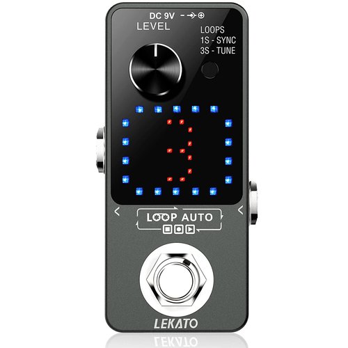 LEKATO Looper Pedal,Guitar Looper Pedal for Electric Guitar&Bass Loop Pedal with SYNC & Tuner Function Triple Effect Guitar Looper with LED Screen Unlimited Overdubs 3 Loops 18 Minutes Record Time