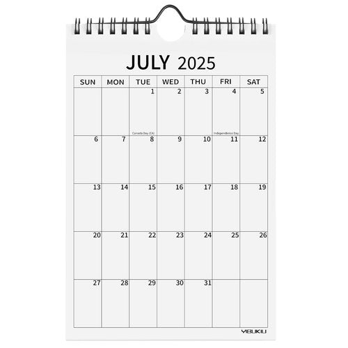 Yibukiu Small Wall Calendar 2025-2027, 6''x9'' Mini Calendar July 2025 to June 2027, 24 Months Minimalist Little Notepad Calendar for Fridge, Work, Desk