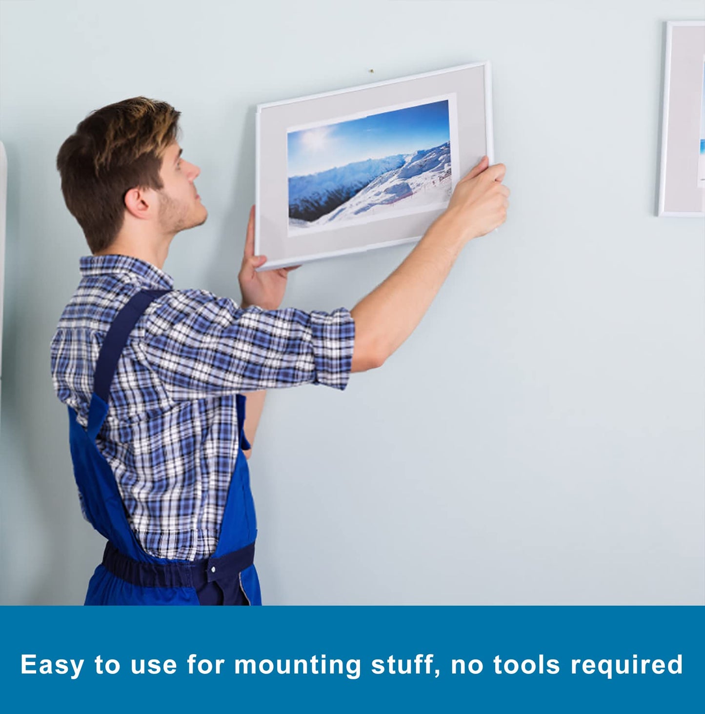 0.39in X 9.85ft Double Sided Tape Heavy Duty, Removable Mounting Tape for Wall, White Sticky Foam Tape, Picture Hanging Strips & Poster Hanger, Waterproof Adhesive Strips for LED Light