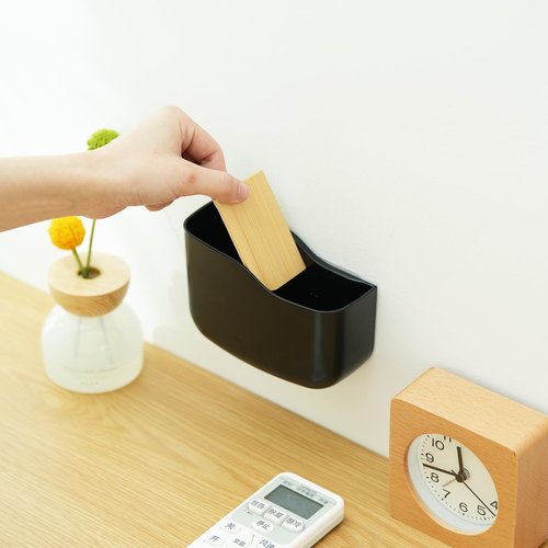 Wall Mount Remote Control Holder 4 Pack Adhesive Media Player Controller Holder Black Universal TV Remote Organizer Caddy Box Tray Hollow Bottom Easy Phone Charging Home Office Desk Nightstand