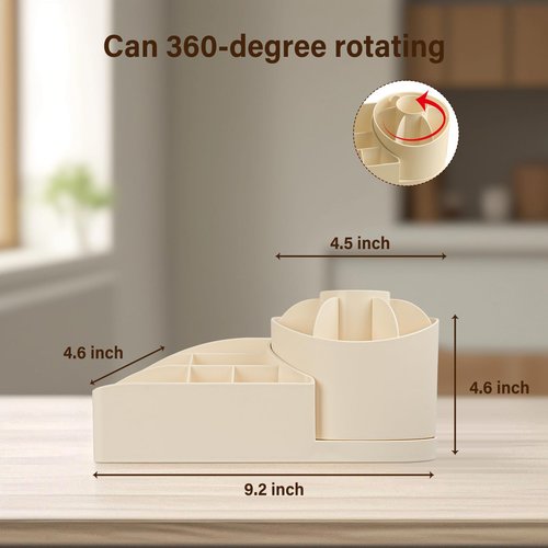 360 Degree Rotating Desk Organizer, Pencil Pen Holder for Desk, Rotating Pen Organizer with 13 Slots, Desktop Storage Pencil Cup Stationery Supplies for Office, School, Home
