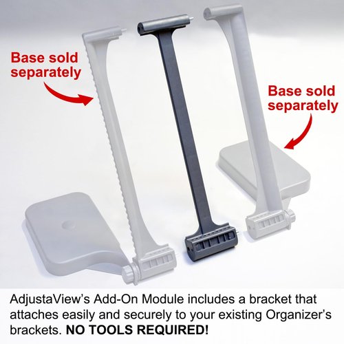 Ultimate Office AdjustaView 10-Pocket Desk Reference Organizer Add-On with Easy-Load Pockets (Add-On Module Only), Black Pockets