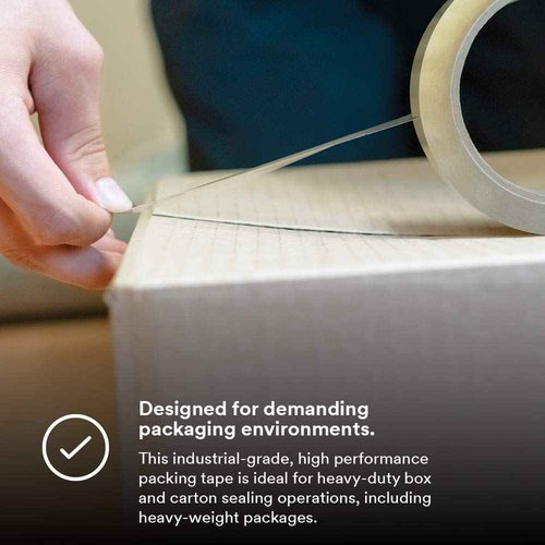 3M Scotch 355 Industrial-Grade Packing Tape, Tan, 48 mm x 50 m, High Performance Sealing Tape for Heavy-Duty Commercial Packaging, Shipping, Moving, Carton and Box Sealing, 1 Pack