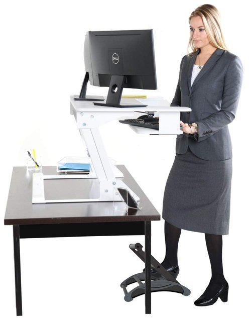 Kantek Ergonomic 3-in-1 Under Desk Footrest, for Use While Sitting or Standing, Heavy Duty Padded Steel, Rubberized Base, Supports Legs for All Day Comfort