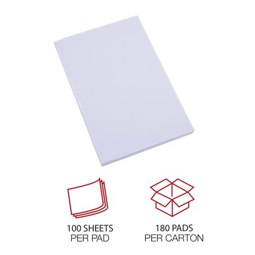 Universal Scratch Pad Value Pack, Unruled, 3 x 5, White, 100 Sheets, 180/Carton